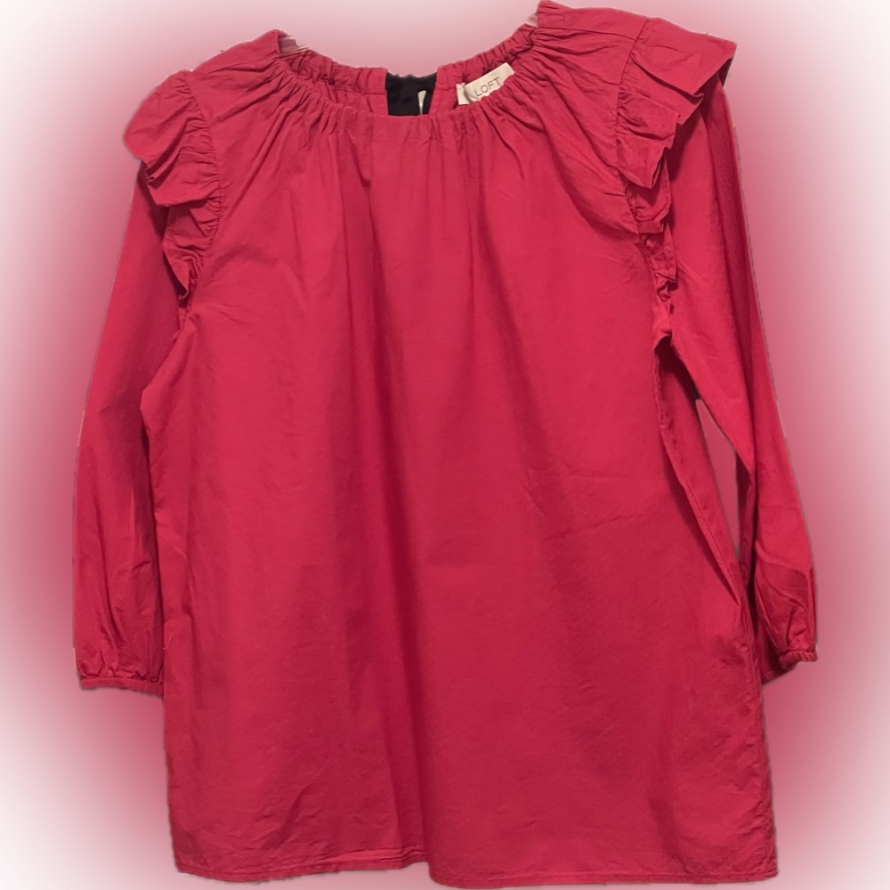 LOFT COTTON LADIES SHIRT WITH TIE NECK  NWT SIZE SMALL